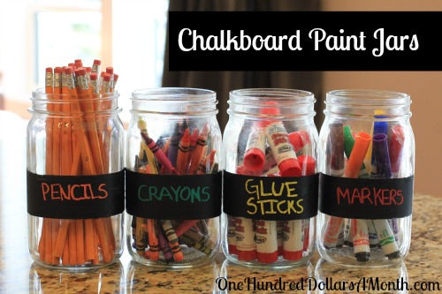 Easy Kids Crafts – Chalkboard Paint Jars for Back to School ...