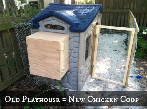 A Kids Playhouse into Chicken Co-op
