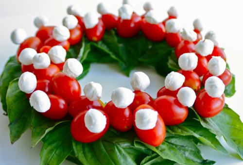 Image result for Christmas salad with mozzarella and olives