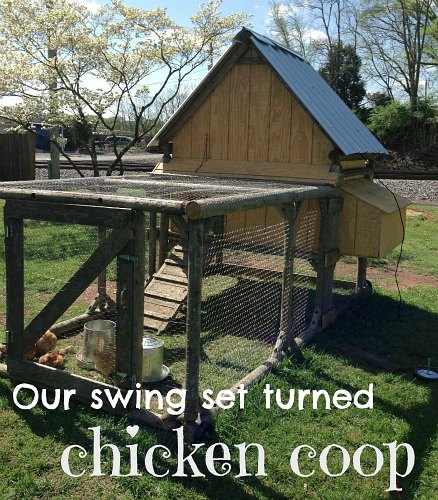 Mavis Mail - DIY Chicken Coop Made From an Old Play Set