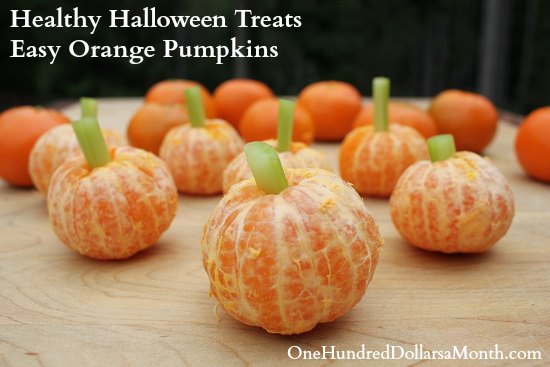 Healthy Halloween Treats Easy Orange Pumpkins