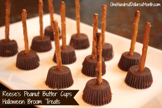 Reese's Peanut Butter Cups Halloween Broom Treats