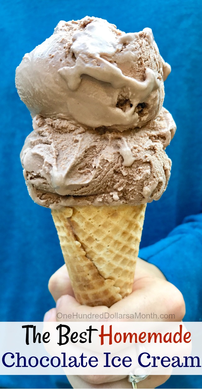 The Best Chocolate Ice Cream Recipe - One Hundred Dollars a Month