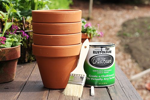 Teacher Appreciation: Chalkboard Painted Herb Pots