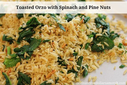 Recipe – Toasted Orzo with Spinach and Pine Nuts