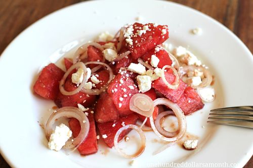 Summer Salad Recipe – Watermelon, Feta and Red Onion Salad