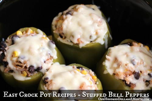 Easy Crock Pot Recipes – Stuffed Bell Peppers