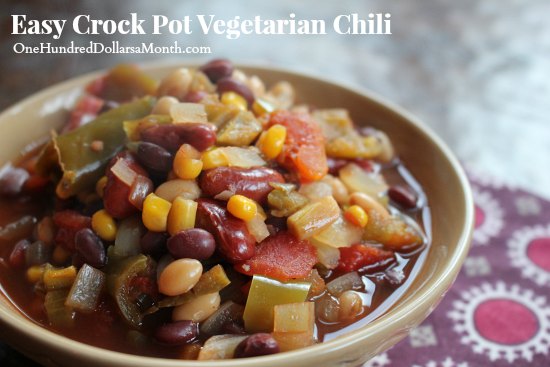 Easy Crock Pot Vegetarian Chili Recipe