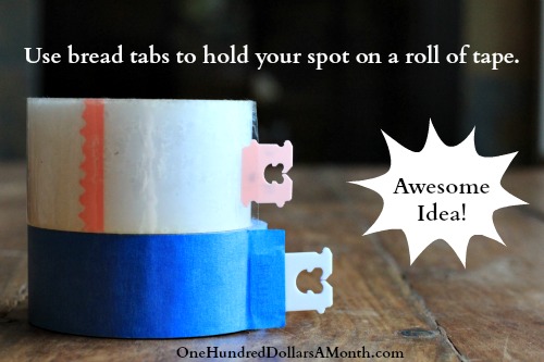 Use Bread Tabs to Hold Your Spot on a Roll of Tape