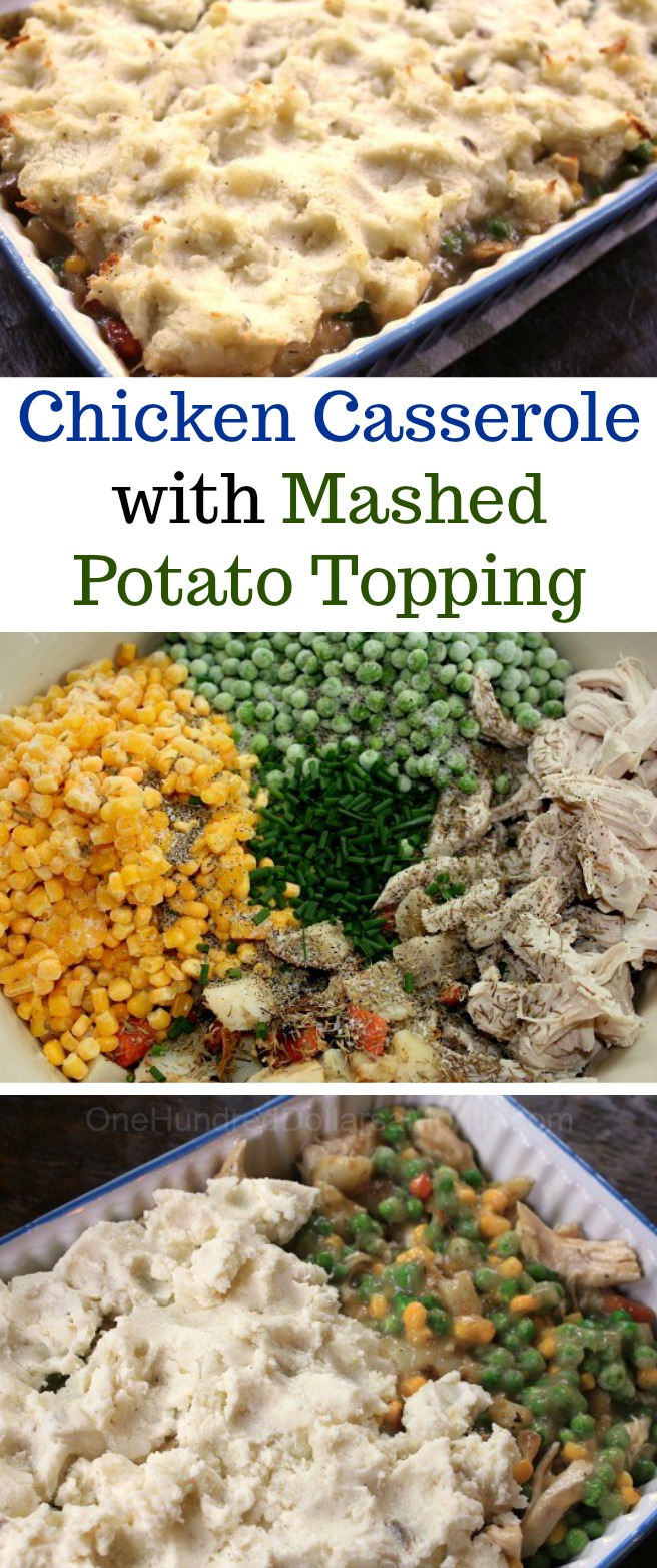 Easy Chicken Recipes – Chicken Casserole with Mashed Potato Topping