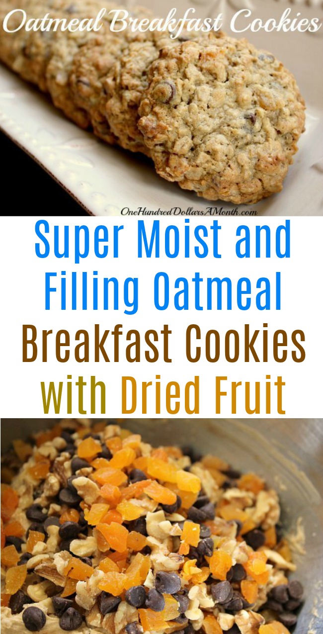 Oatmeal Breakfast Cookies with Apricots and Walnuts