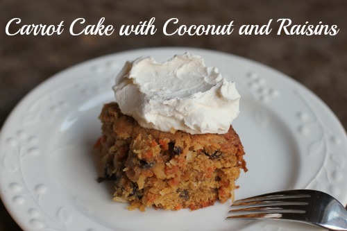 Carrot Cake with Coconut and Raisins