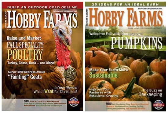 1 Year Subscription to Hobby Farms Magazine $9.99