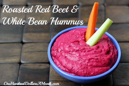 Easy Appetizers – Roasted Red Beet & White Bean Hummus