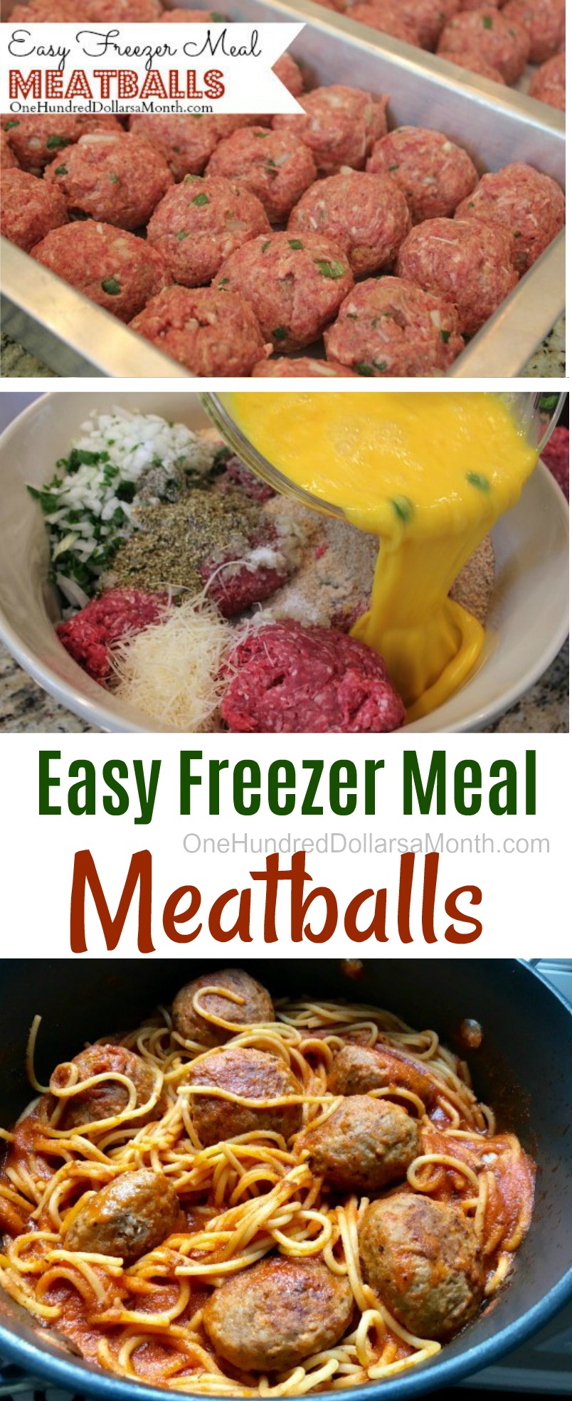 Easy Freezer Meal Meatballs One Hundred Dollars a Month
