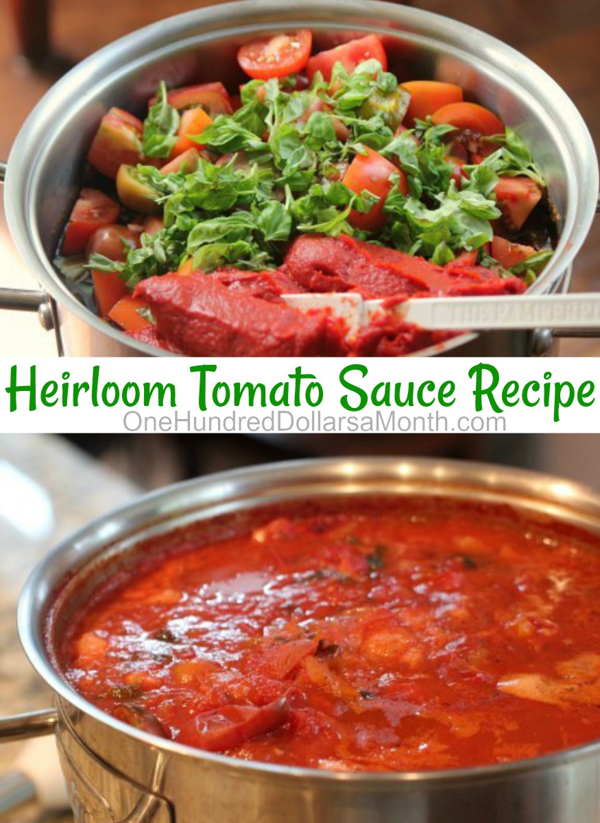 Heirloom Tomato Sauce Recipe {Big Batch}