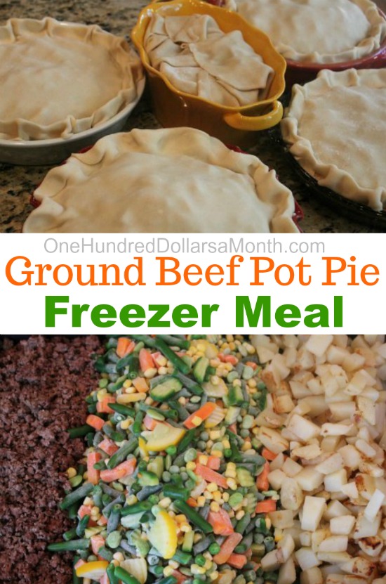 Freezer Meals – Ground Beef Pot Pie