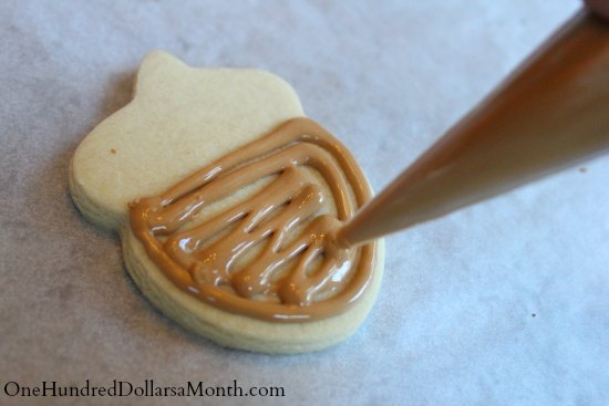 Decorated Acorn Sugar Cookies