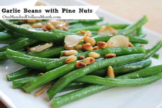 Garlic Beans with Pine Nuts
