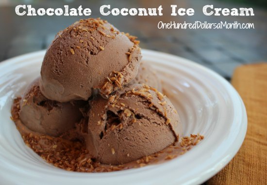 Vegan Recipe - Chocolate Coconut Ice Cream - One Hundred Dollars a Month