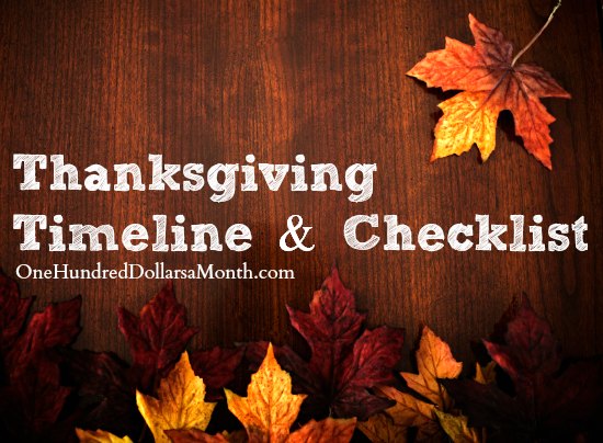 Thanksgiving Planning Timeline and Checklist