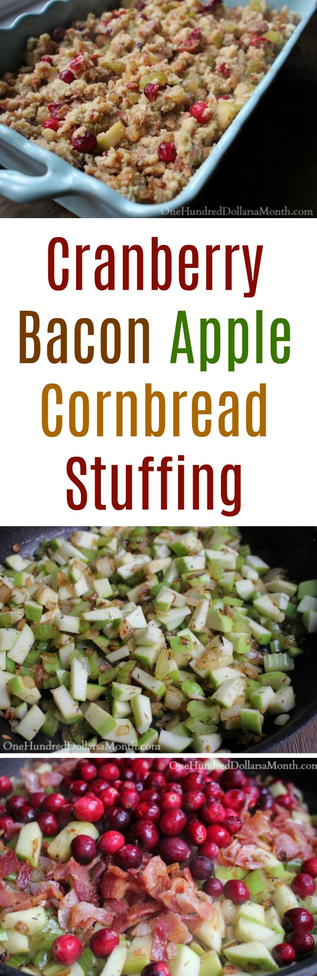 Cranberry Bacon Apple Cornbread Stuffing