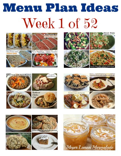Weekly Meal Plan – Menu Plan Ideas Week 1 of 52