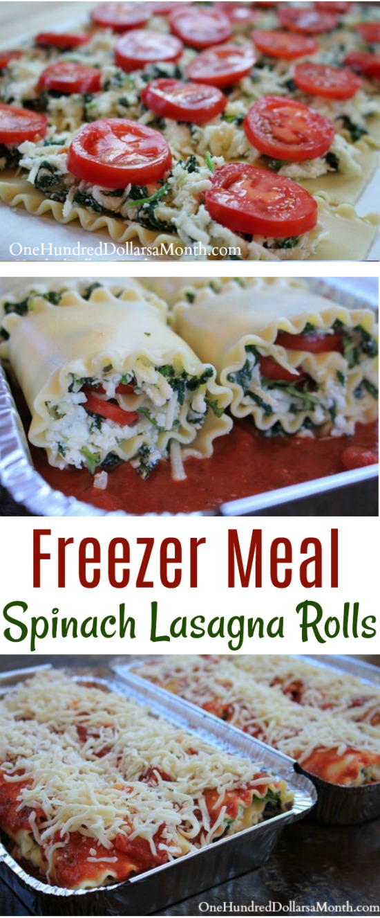 Freezer Meals – Spinach Lasagna Rolls