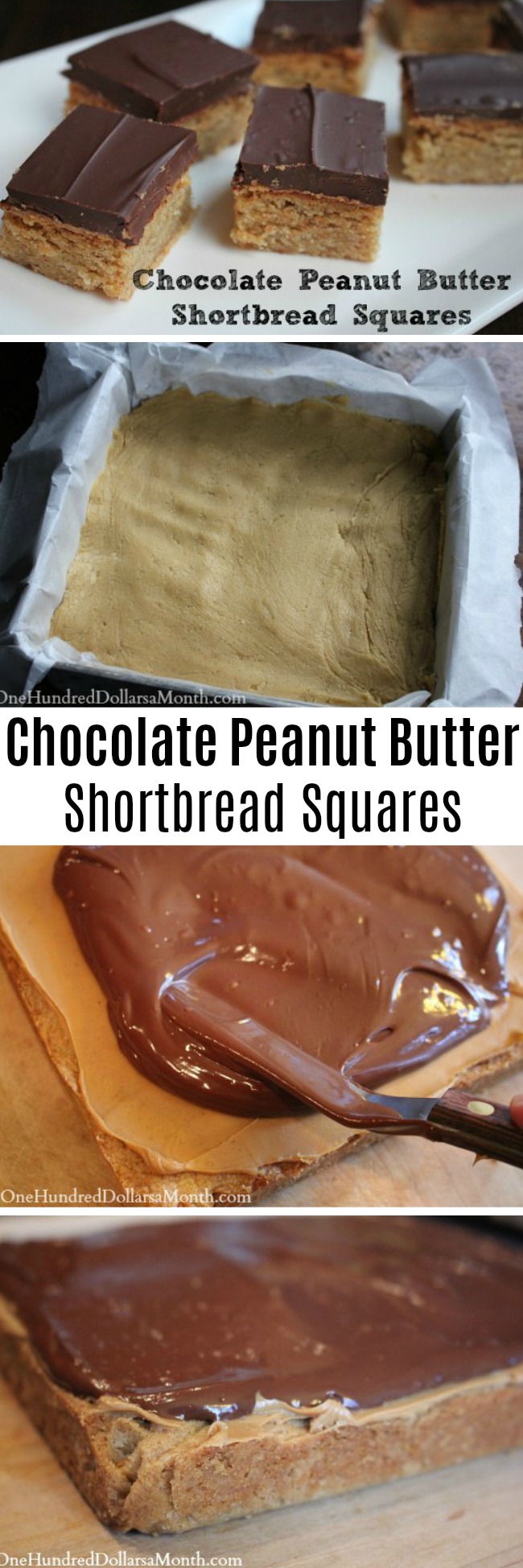Chocolate Peanut Butter Shortbread Squares