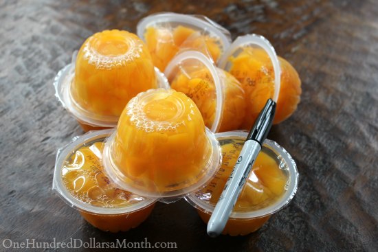 Halloween Lunch Snacks – Peach Pumpkin Faces