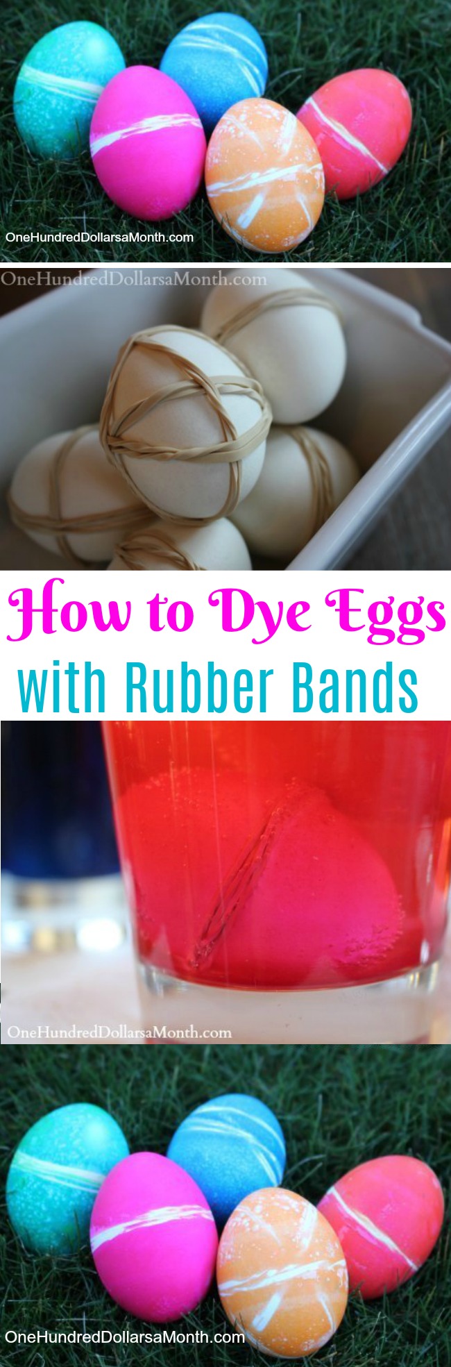 Kids Easter Crafts – How to Dye Eggs with Rubber Bands