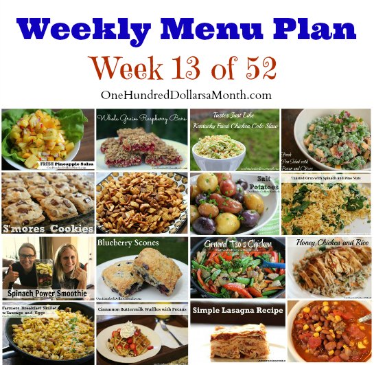 Weekly Meal Plan – Menu Plan Ideas Week 13 of 52