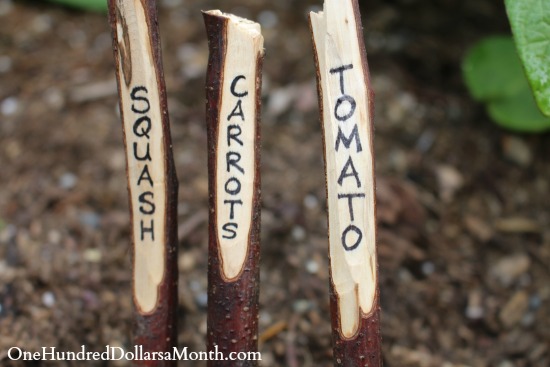 DIY Garden Markers Made From Sticks