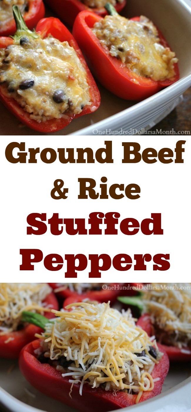 Ground Beef and Rice Stuffed Peppers