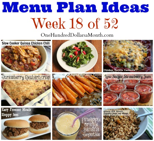 Weekly Meal Plan – Menu Plan Ideas Week 18 of 52