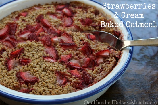 Strawberries and Cream Baked Oatmeal