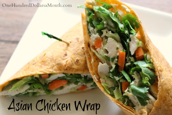 Asian Chicken Salad Wrap with Cilantro Honey Dressing