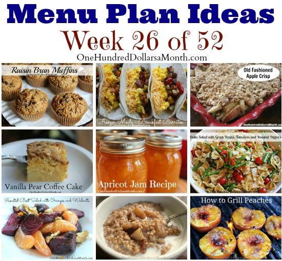 Weekly Meal Plan – Menu Plan Ideas Week 26 of 52