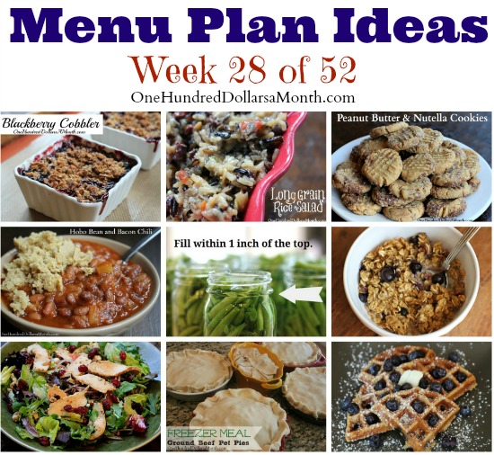 Weekly Meal Plan – Menu Plan Ideas Week 28 of 52