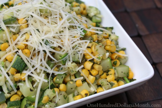 Cilantro Parmesan Zucchini and Corn