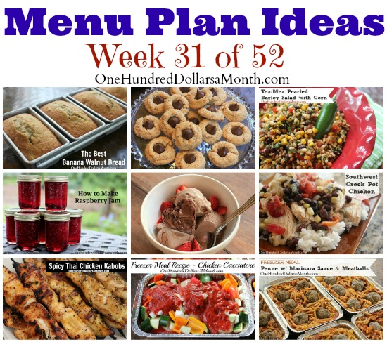 Weekly Meal Plan – Menu Plan Ideas Week 31 of 52