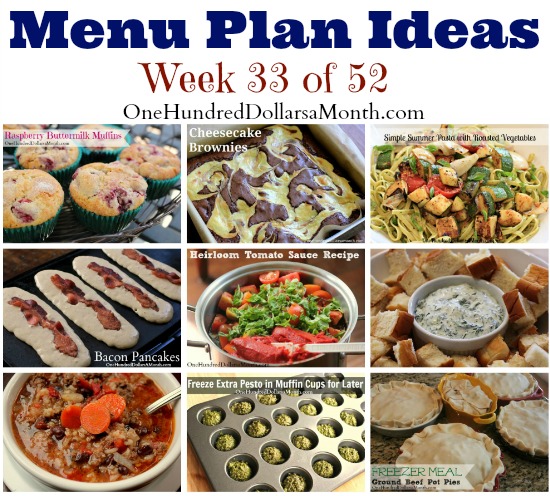 Weekly Meal Plan – Menu Plan Ideas Week 33 of 52