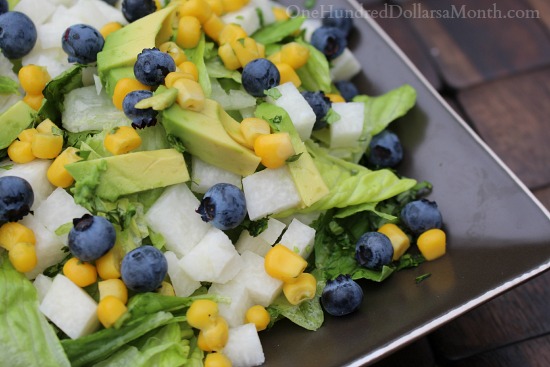 Roasted Corn Salad with Blueberries, Jicama & Avocado