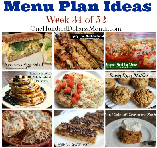 Weekly Meal Plan – Menu Plan Ideas Week 34 of 52