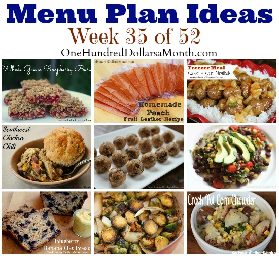 Weekly Meal Plan – Menu Plan Ideas Week 35 of 52