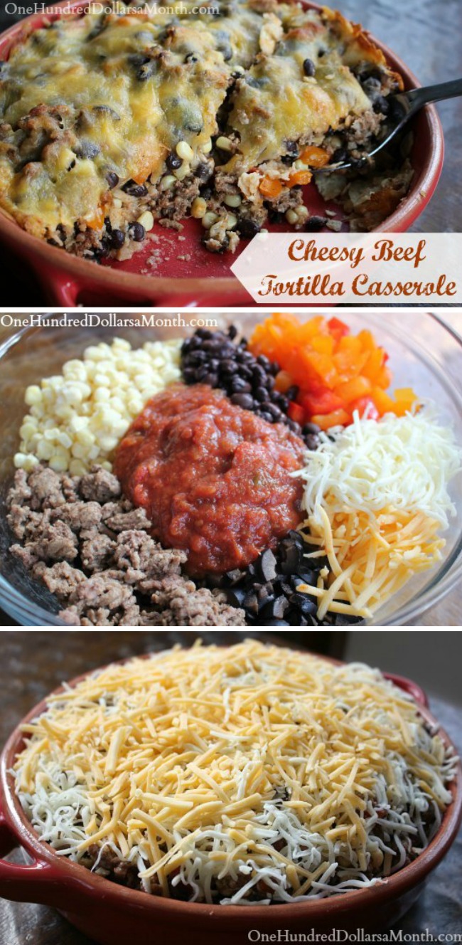 Cheesy Beef Tortilla Casserole