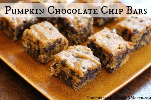 Easy Vegan Recipes – Pumpkin Chocolate Chip Bars