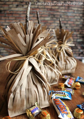DIY Witch’s Broom Paper Bag Party Favors