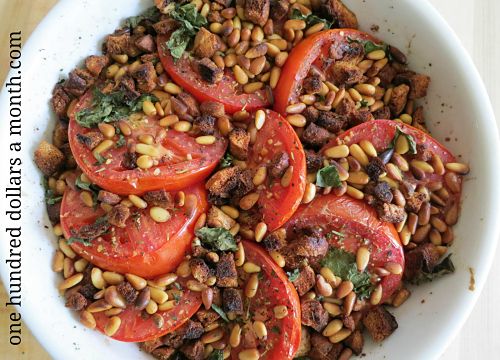 Baked Tomatoes with Pine Nuts and Basil