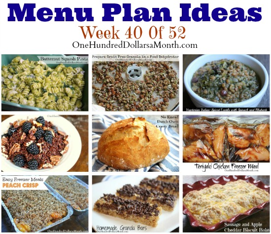 Weekly Meal Plan – Menu Plan Ideas Week 40 of 52